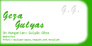 geza gulyas business card