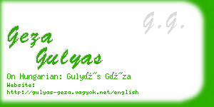 geza gulyas business card